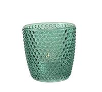 Boltze Marilu 1020524 Lot de 4 photophores pour Bougies Chauffe-Plat, bougeoirs Ø 8 cm, différents Motifs, Forme Ronde, Bleu pétrole