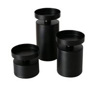 Boltze Meril 2040710 Bougeoir 3 pièces, Noir, en Fer, 7 à 15 cm de Haut, Design Moderne, décoration de Jardin, décoration de Table, Accessoires de Bougies