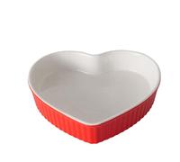 BOLTZE-Moule à gâteaux en céramique rouge et blanc Sweetheart petit modèle - 20 x 19 x 3,5 cm