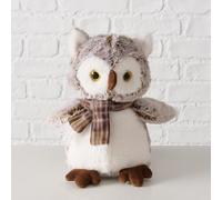 BOLTZE-Peluche hibou Daximo coloris beige en polyester - 22 x 16 x 7,5 cm