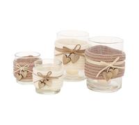 BOLTZE-Photophore Cosy coloris blanc en verre transparent - diamètre 11 cm