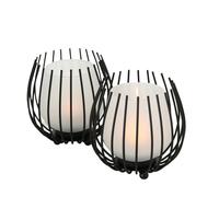 Boltze Photophore « Laval » lot de 2 noir