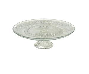 Boltze Plateau, Plat de Service Relief à partir de Verre avec Support, diamètre env. 25 cm