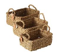 Boltze Sophy 2946000 Lot de 3 paniers de rangement en herbe de mer Couleurs naturelles, Beige