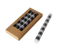BOLTZE Stripe Lot de 4 bougies à tige Noir/blanc 20 cm