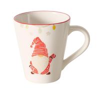 BOLTZE-Tasse jumbo blanche en céramique à motif de lutin rouge Noelo - diamètre 10 x 11 cm