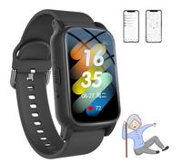 BoluDukNN Alarme Anti-Chute pour Personnes âgées, Traceur GPS pour Personnes âgées Atteintes De Démence, Détection De Chute Et Appel d'urgence, Appel Vidéo HD 4g, étanchéité Ip67, Multilingue Black