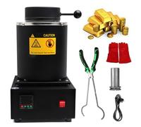 BoluDukNN Four De Fusion électrique De 1750 W (2102 °f) avec Commande Numérique Et Creuset en Graphite, pour La Fusion De l'or, De l'argent Et De L'aluminium Black-2kg