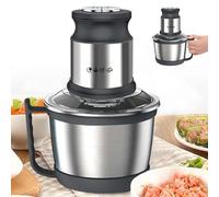 BoluDukNN Mini Hachoir De Cuisine 800 W, Bol en Acier Inoxydable De 3 L avec Poignée, Couvercle Transparent, pour La Cuisine Domestique, Rapide Et sans Effort pour Toutes Les Viandes