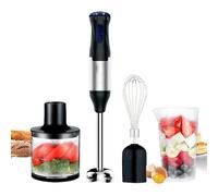 BoluDukNN Mixeur Plongeant 4 en 1 en Acier Inoxydable, Mixeur électrique, 5 Vitesses, Hachoir De 500 ML Et Verre Doseur De 700 ML, Robot Culinaire Portatif, 1000 W