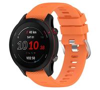 BoLulo Bracelet de Montre 22mm pour Garmin Forerunner 255 Music/255, Venu 2, Vivoactive 4 - Sangle en Silicone avec Fermoir (Orange)
