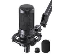 Bolunber Antichoc Support pour Microphone AT2020 - Compatible avec Audio - Technica AT2020USB+, AT2035, ATR2050 - avec Adaptateurs 5/8 et 3/8 Pouces