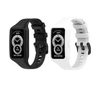 BoLuo 2 Pack Bracelet pour Montre Connectée Huawei Band 6 Pro, Bracelets Montre Loop,Silicone Bande de Sport Remplacement avec fermoir Sangle pour Honor Band 6/ Huawei Band 6 Watch (Noir blanc)