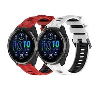 BoLuo 2 Pcs Bracelet de Montres pour Garmin Forerunner 965, 22mm Silicone Bracelets Strap pour Garmin Forerunner 955 / Forerunner 945 /Forerunner 935 / Forerunner 265 / Forerunner 745 (rouge blanc)