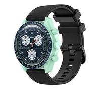 BoLuo 20mm Bracelet pour Omega Swatch,Silicone Bracelets de Montre,Bande Sangle pour Garmin Venu 2 Plus / Vivomove Sport /Garmin Venu SQ /Huawei Watch GT3 42mm/ Coros Pace 2 /Coros Apex 42mm (noir)