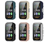 BoLuo 6 Pcs Coque Protecteur Case pour Oppo Watch Free Case, PC Film Trempé Silicone étui Housse Cover Transport, Étui Housse Antichoc Etui pour Huawei Watch Fit/Huawei Watch Fit New Watch (Color)