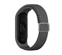 BoLuo Bracelet Compatible avec Xiaomi Mi Band 6,Nylon Braided Stretch Solo Loop Bracelets Montre,Silicone Bande Sport Remplacement Sangle pour Xiaomi Mi Band 6 5 4 3 Watch Accessories (gris)