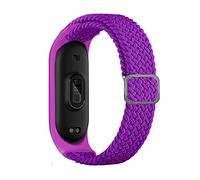 BoLuo Bracelet de Montre Compatible avec Xiaomi Mi Band 7 /Band 6, Nylon Braided Stretch Solo Loop Bracelets Montre,Silicone Bande Remplacement Sangle pour Xiaomi Mi Band 7 6 5 4 3 Watch (violet)
