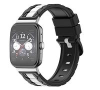 BoLuo Bracelet de Montre pour Oppo Watch 3 Pro Strap, Silicone Bracelets Montre, Genuine Silicone Armband Bande de Strap avec fermoir Réglable Sangle pour Oppo Watch 3 Pro Accessories (noir blanc)