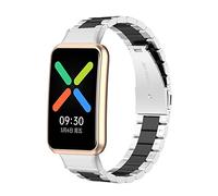 BoLuo Bracelet de Montre pour Oppo Watch Free WatchBand, Acier inoxydable Bracelets Montre Souple Armband Bande de Strap avec fermoir Réglable Sangle pour Oppo Watch Free Accessories (noir argenté)