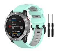 BoLuo Bracelet de Montres pour Garmin Fenix 7/ Forerunner 955 / Garmin Epix Gen 2, 22mm Silicone Bracelets Bande Strap pour Garmin Descent G1 /Garmin Instinct 2 / Fenix 6 /Quatix 5 Watch (vert gris)