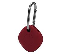 BoLuo Coque pour Galaxy SmartTag avec Carabiner,Couverture pour SmartTag,Étui Housse Cuir Véritable de protection en silicone souple avec boucle pour Samsung Galaxy SmartTag Bluetooth tracker (Rose)