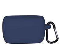 BOLUO Coque pour Jabra Elite 3 TWS,Silicone étui Housse Transport avc Carabiner,Étui Véritable Ultra Mince Portable Antichoc Etui TWS Wireless Bluetooth Earphone (bleu foncé)