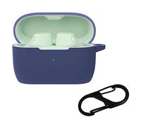 BoLuo Coque pour Jabra Elite 4 Active, Silicone étui Housse Transport avc Carabiner,Étui Housse Ultra Mince Portable Antichoc Etui pour Jabra Elite 4 Active TWS Wireless Bluetooth Earphone (Bleu)