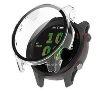 BoLuo Coque Protecteur Case pour Garmin Forerunner 255s Case, PC Film Trempé Silicone étui Housse Cover Transport, Étui Housse Antichoc Etui pour Garmin Forerunner 255s Watch Accessories (Blanc)