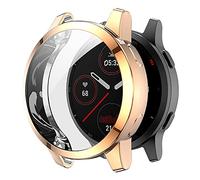 BoLuo Screen Protecter Coque Protecteur Compatible avec Garmin Venu 2,Silicone étui Housse Cover Transport,Étui Housse Ultra Mince Portable Antichoc Etui pour Garmin Venu 2 /Vivoactive 4 (Or Rose)