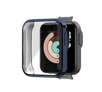 BoLuo Screen Protector Coque pour Xiaomi Mi Watch Lite,Silicone étui Housse Cover Transport,Étui Housse Cuir Véritable Ultra Mince Portable Antichoc Etui pour Xiaomi Mi Watch Lite/Redmi Watch (bleu)