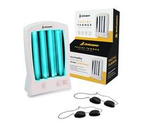 Bolusso Lampe de bronzage pour le visage à 4 tubes - Minuterie fonction mémoire Lampe de bronzage UV avec réglage de l'inclinaison