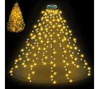 BOLWEO Éclairage de sapin de Noël avec anneau - 280 LED - 280 LED - 8 guirlandes - 8 modes - Étanche IP44 - Fonction mémoire et minuterie - Pour décoration de sapin de Noël - Blanc chaud