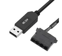 Bolwins A16 Câble adaptateur USB vers 4 broches Molex femelle 12 V 30 cm pour ordinateur PC Ventilateur avec puce Step-Up pour refroidissement Ventilateur Ventilateur Alimentation