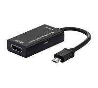 Bolwins B67S MHL Adaptateur Micro USB vers HDMI 11 broches - Câble micro USB HDMI pour smartphone/tablette Samsung, 17 cm, prend en charge Full HD, Plug & Play, compatible avec TV, moniteur