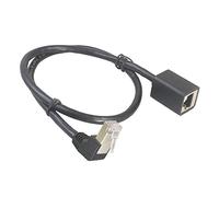 Bolwins F24S Rallonge Ethernet avec adaptateur coudé 90° vers le bas, RJ45 mâle/femelle, Gigabit 10/100/1000 Mbps, 50 cm pour réseau LAN