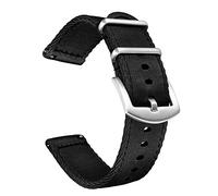 BOLYTE Bracelet de Montre de Remplacement en Nylon Toile Facilement Interchangeables pour Homme Femme 20mm 22mm (Noir, 22mm)