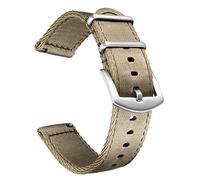 BOLYTE Bracelet de Montre de Remplacement en Nylon Toile Facilement Interchangeables pour Homme Femme 20mm 22mm (Kaki, 22mm)