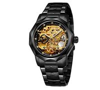 BOLYTE Tourbillon Design Montre analogique Automatique en Acier Inoxydable pour Homme, 8240 - Noir