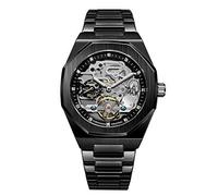 BOLYTE Tourbillon Design Montre analogique Automatique en Acier Inoxydable pour Homme, Noir