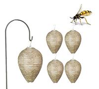 BOLYUM Leurre de nid de guêpe, Lanterne Naturelle de nid de Fausse guêpe, Dissuasion accrochante écologique de guêpe, Nid Efficace de frelons d'abeille de Dissuasion Faux (5 pièces)