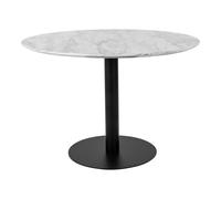 BOLZANO - Table de repas avec pied noir D110 Blanc
