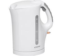 Bomann Bouilloire, Kettle, Bouilloire 1,7 litre, avec arrêt automatique & manuel, filtre anticalcaire amovible, max 2200 watts, Bouilloire blanche, WK 6079 CB blanc