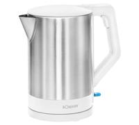 Bomann® Bouilloire en acier inoxydable | 1,5 litre | sans BPA | utilisation d'une seule main | boîtier en acier inoxydable | Kettle | avec enrouleur de câble | WKS 3002 CB blanc