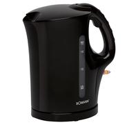 Bomann Bouilloire, Kettle, Bouilloire 1,7 L avec arrêt automatique et manuel, filtre anticalcaire amovible, max. 2200Watt, Bouilloire noire, WK 5011 CB, Noir