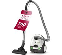 Bomann BS9019CB - Aspirateur avec Sac - 700 Watts - Tube télescopique en Acier Inoxydable - Micro Filtre - Blanc/Gris