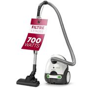 Bomann BS9019CB - Aspirateur avec Sac - 700 Watts - Tube télescopique en Acier Inoxydable - Micro Filtre - Blanc/Gris