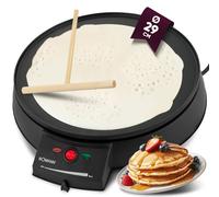 Bomann Crêpière pour crêpes de Ø 29cm, avec distributeur de pâte et surface antiadhésive, thermostat réglable en continu et témoin de cuisson - Crêpière de 900W - CM 2221 CB