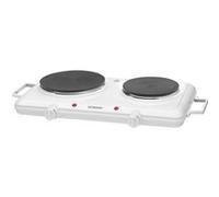 Bomann Plaque de cuisson double 2500 W - 2 brûleurs, 2 thermostats à variation continue, blanc