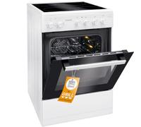Bomann EHC 7939 Stand Elektroherd, 50 cm breit, 43 L, Glaskeramikkochfeld, 9 Backofen-Funktionen, weiß (779390)